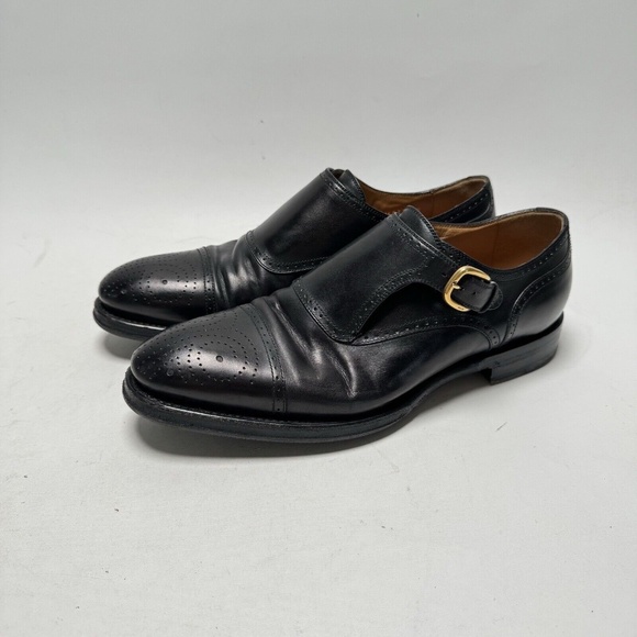 Rare - GUCCI Black Monk Strap Leather Shoes - US 8 - Excellent Condition - Picture 6 of 16